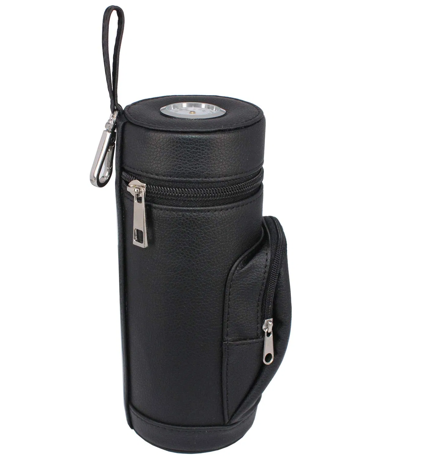 Premium Handy Black Leather Travel Cigar Humidor Cigar Tube