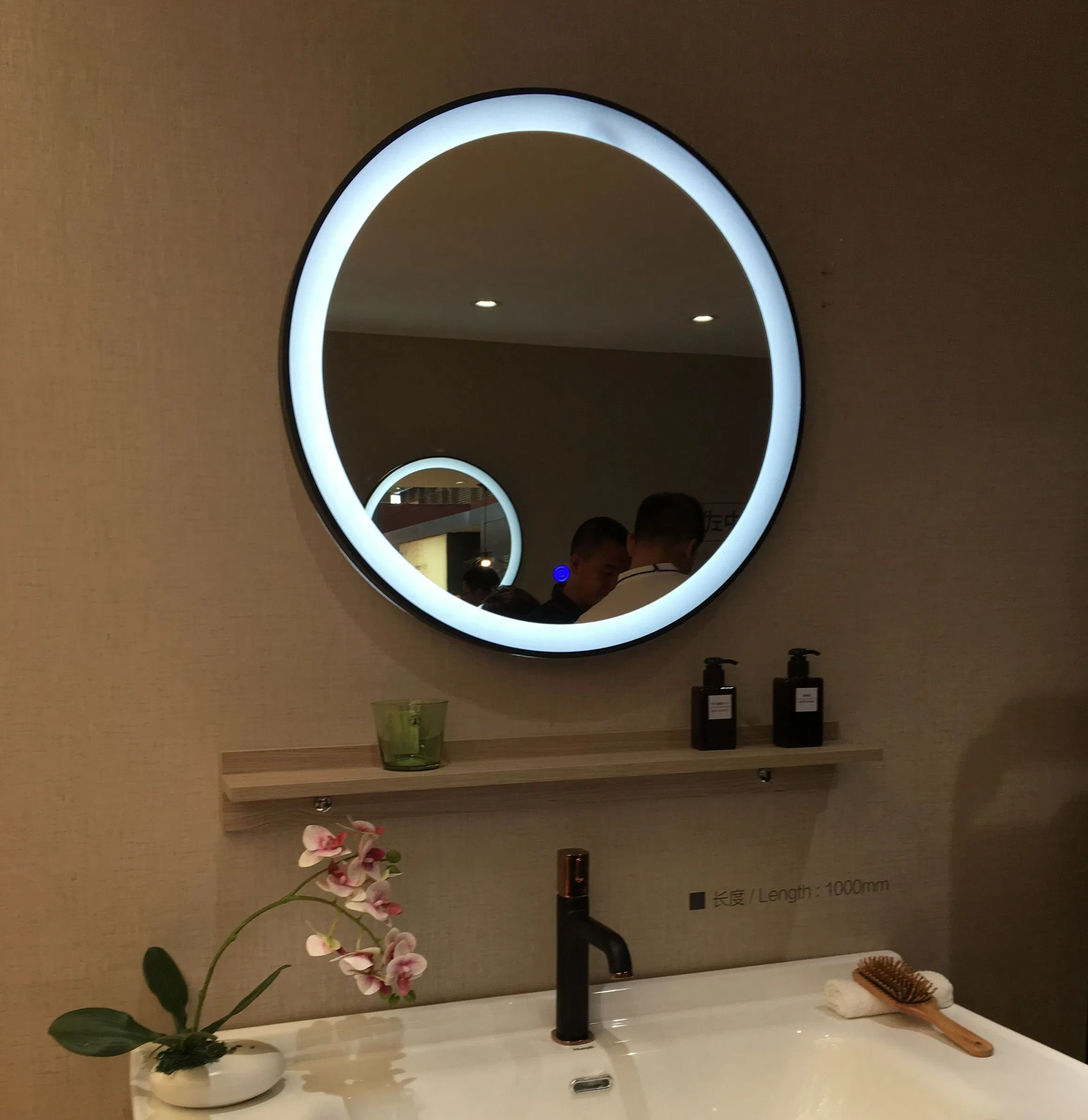 Vanity Bathroom Home Hotel Smart Furniture Mirror Silver Coating Frameless Wall Mounted LED Illuminate Backlit Silkscreen Mirror