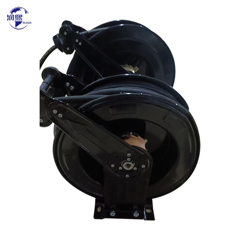 Black Portable Retractable Automatic 100 FT Fuel Oil Hose Reel