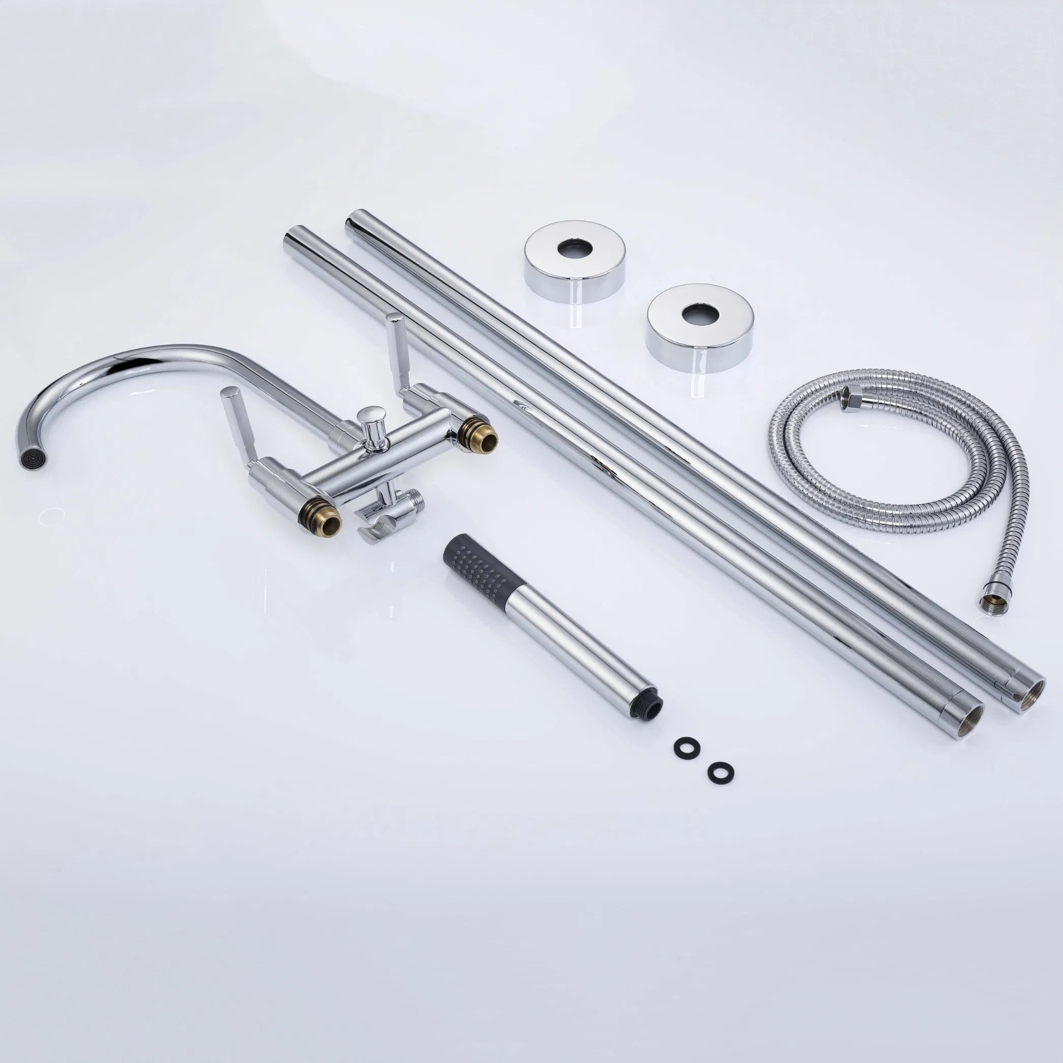 Luxury Design Freestanding Bathtub Faucet Shower Mixer Taps European Floor Mounted Shower Set with Handle Shower