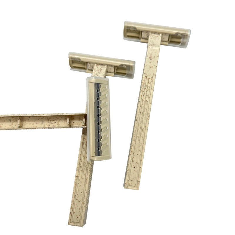 2-Blade Wheat Straw Disposable Shaver Environmental Protection Material Safety Razor