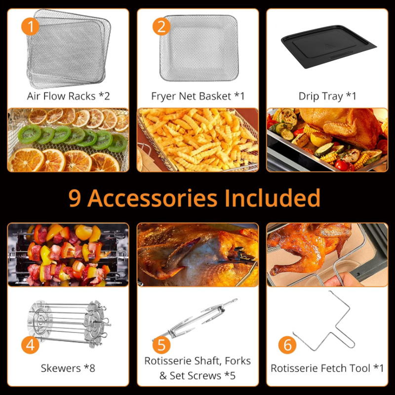 Digital Large Capacity Air Fryer Touch Control Home Kitchen Oil-Free Healthy Cooking