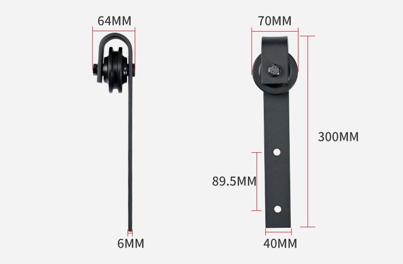 Wholesale Interior Wrought Jointed Sliding Carbon Steel Door Wood Barn Sliding Rail Door Hardware Kit