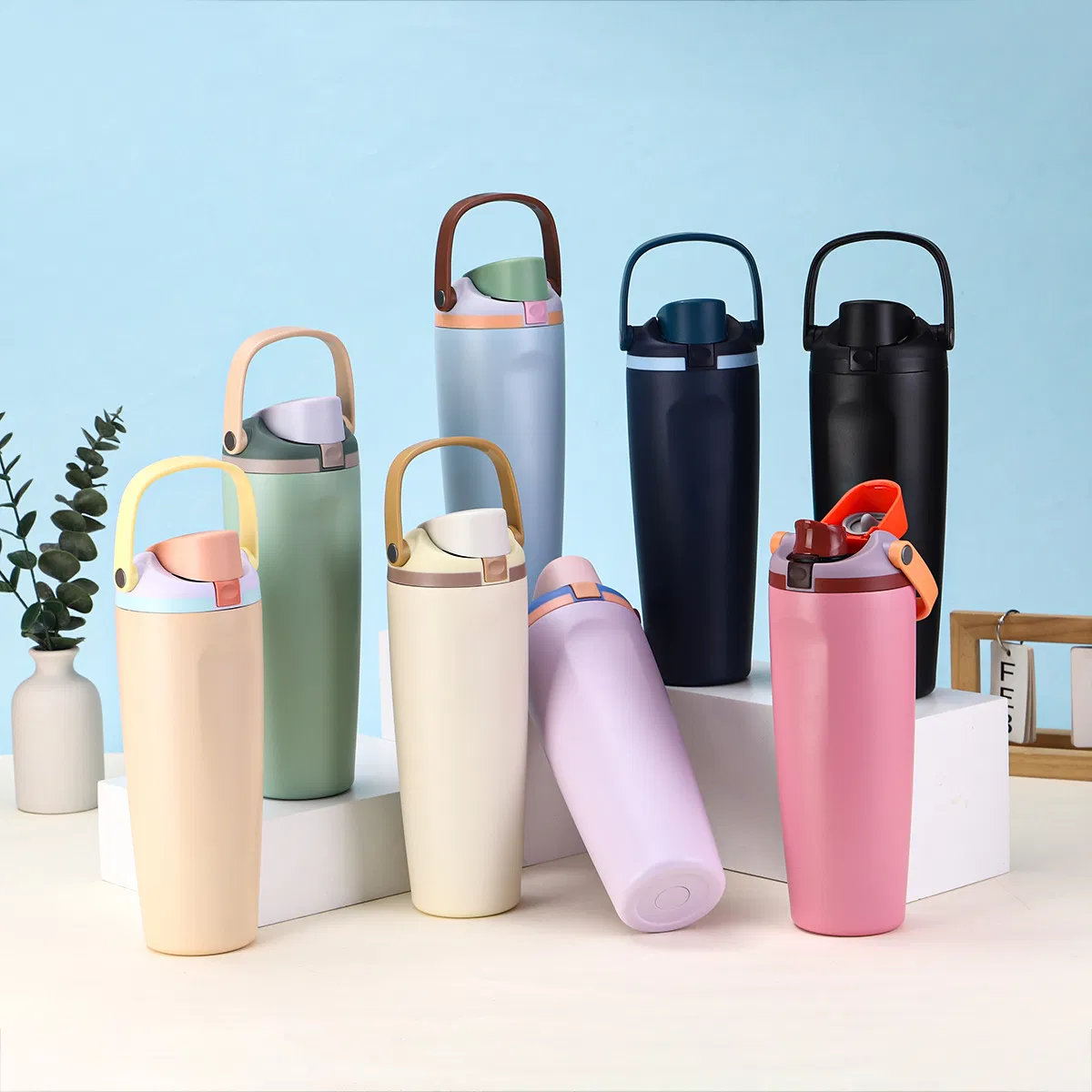 30oz Stainless Steel Outdoor Sports Thermal Coffee Tumbler Water Bottle with Handle