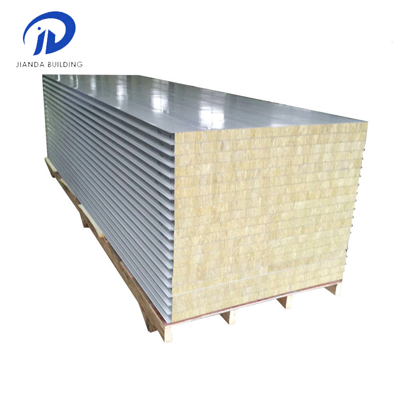 Color Steel Customized Rock Wool Sandwich Panels for Roof and Wall