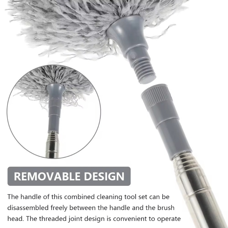 Promotional Factory Wholesale 4 Pack Microfiber Handle Adjustable Household Cleaning Dust Brush