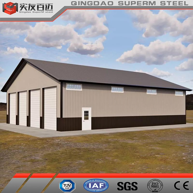 Metal Structural Prefabricated Garage Shed Steel Structure Warehouse