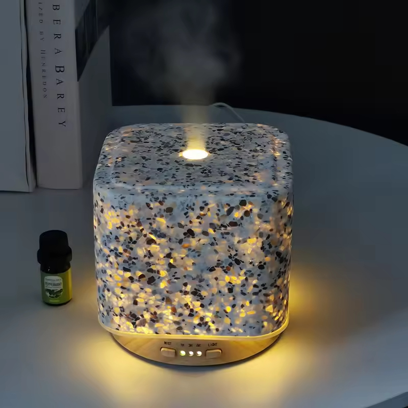 Wholesale Cold 200ml Cube Ultrasonic Terrazzo Essential Oil Air Diffuser
