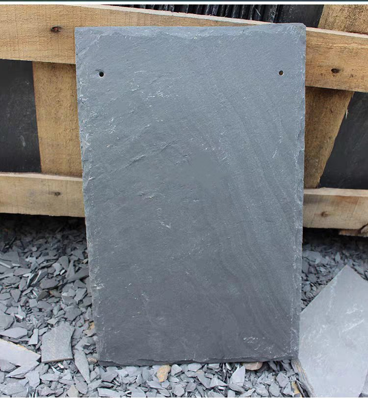 Natural Black Roof Slate Tiles, Circular Slate Roof and Split Edges