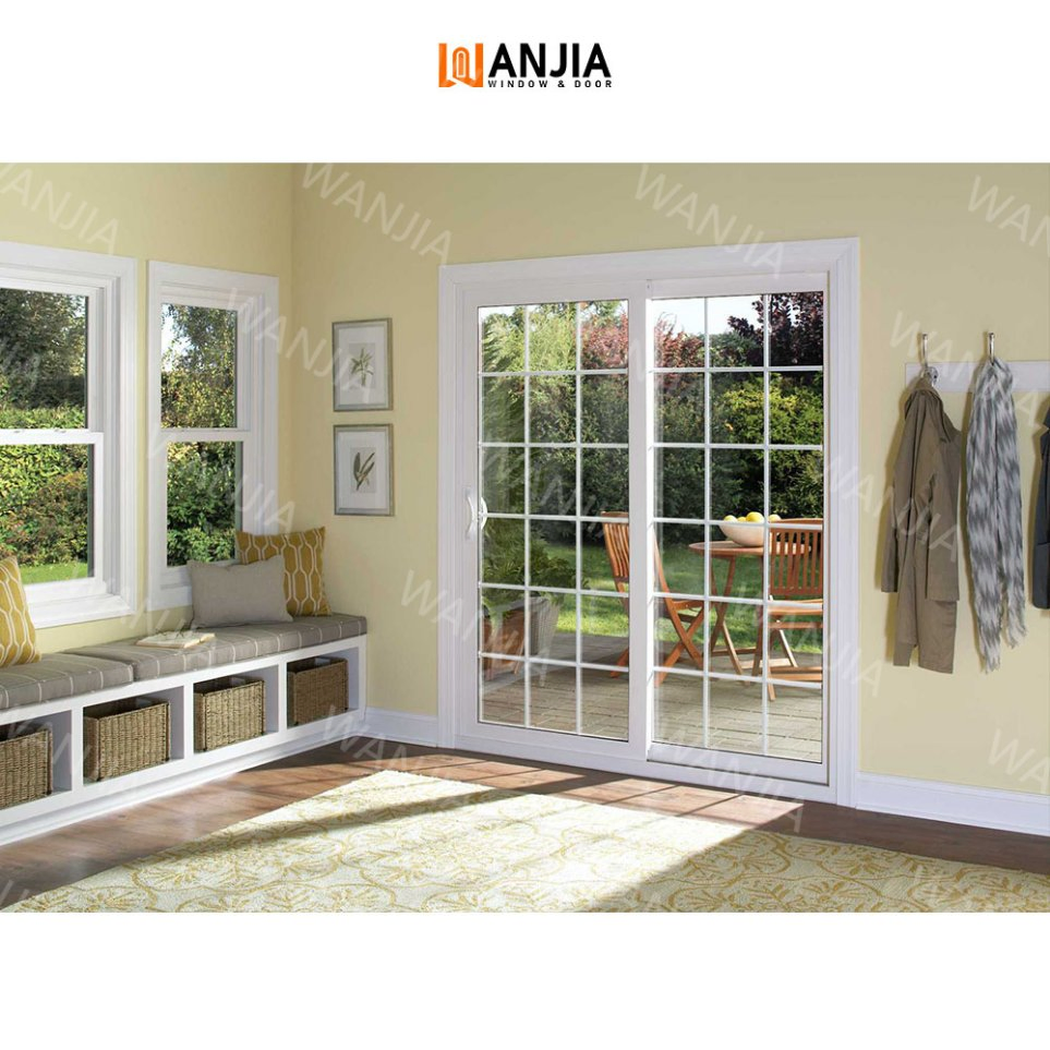 Elegant Australian Style UPVC Sliding Door with Glass Panels