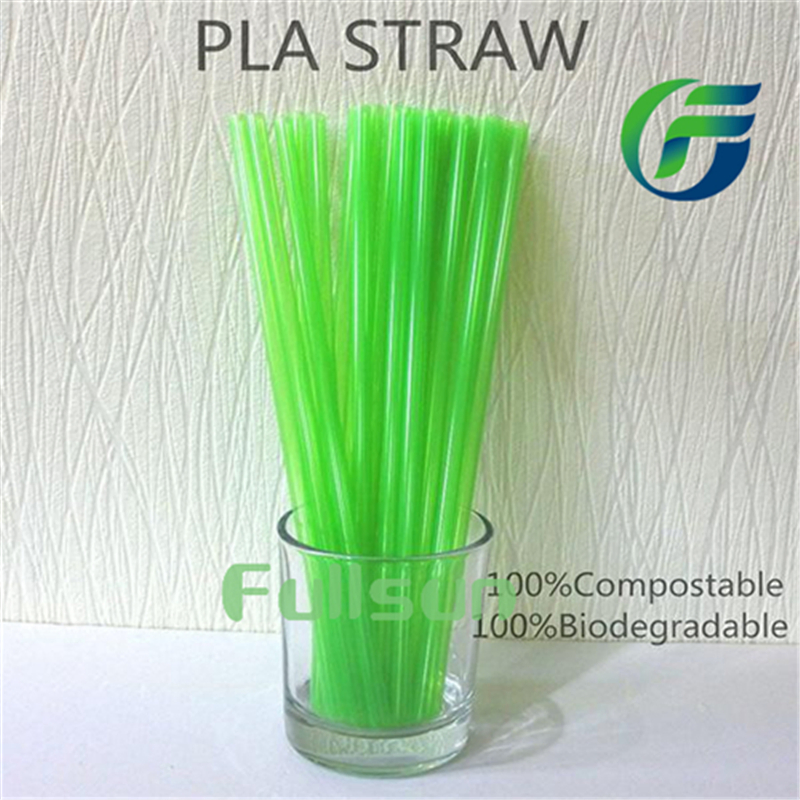 100% Compostable Disposable Colorful Strip Individual Package Printing Plastic Drinking Biodegradable Straw