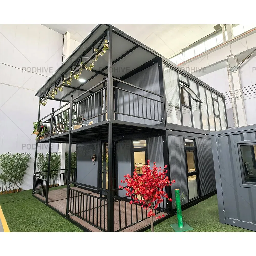 Two Floor Modern Living Room 2 Bedroom Hotel Office Expansion Foldable Portable Mobile Home Prefabricated Expandable Container House