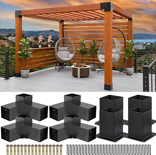 3-Way Square Steel Timber Connectors Anchor-Type Wooden Post Connector