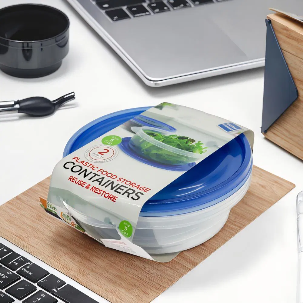 2 Pack High Quality Vacuum Seal Food Containers Silicone Airtight Food Storage Container with Pump Disposable Food Container Plastic