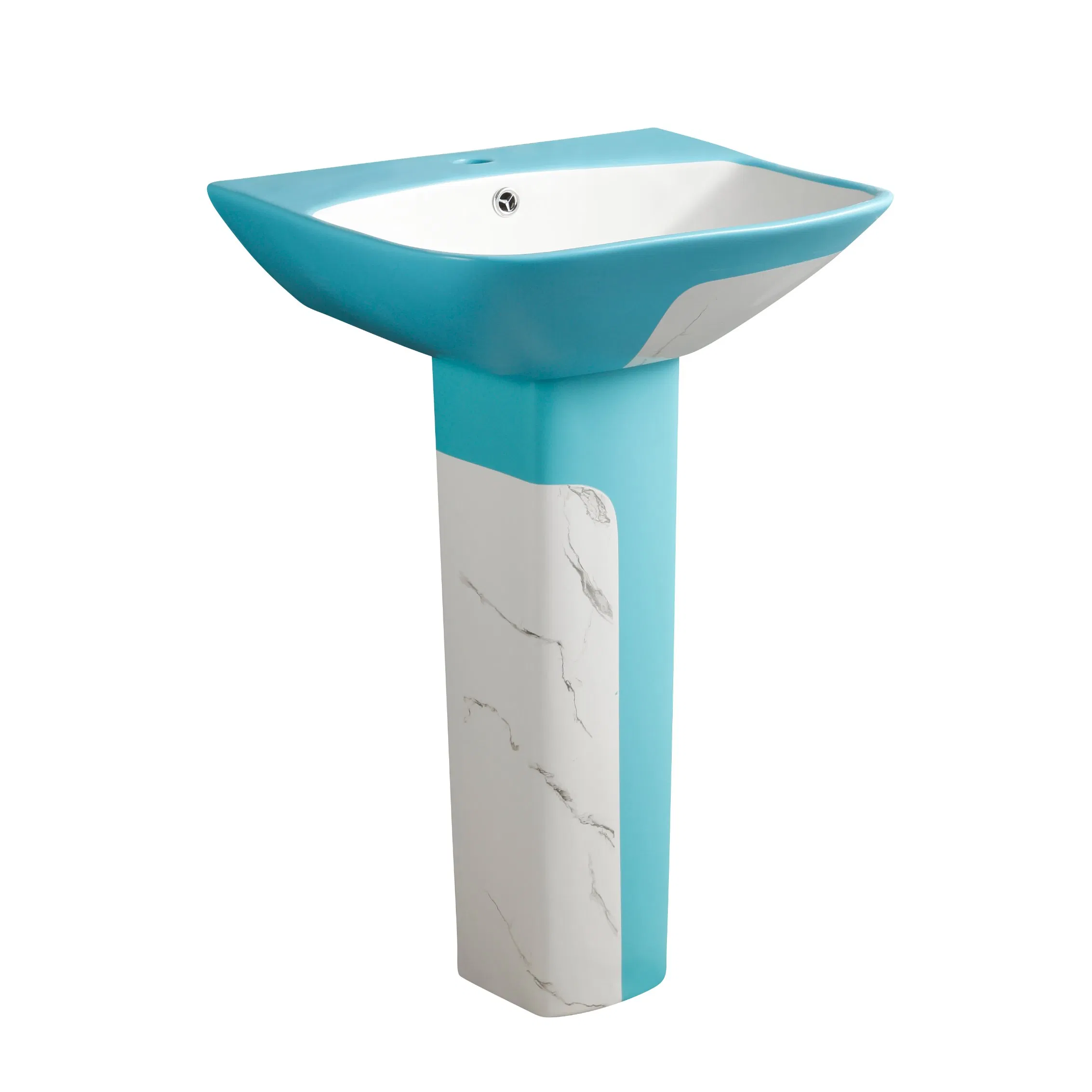 Leen Popular Multi Color Wash Hand Sink Washbasin Retangle Pedestal Basin