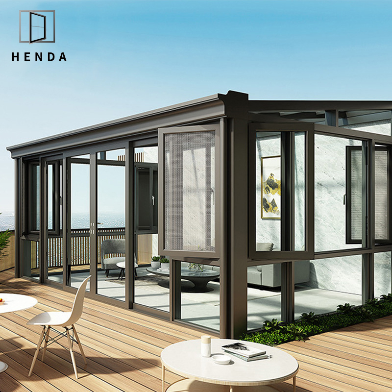High Quality Water Proof Sunroom Glass House Prefabricated Glass House Prefabricated Glass Sunroom