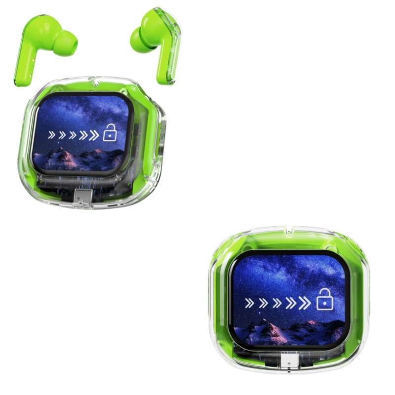 LCD Full Color Touch Screen Earbuds in Ear Noise Cancelling Wireless Earphones with Music Game Mode