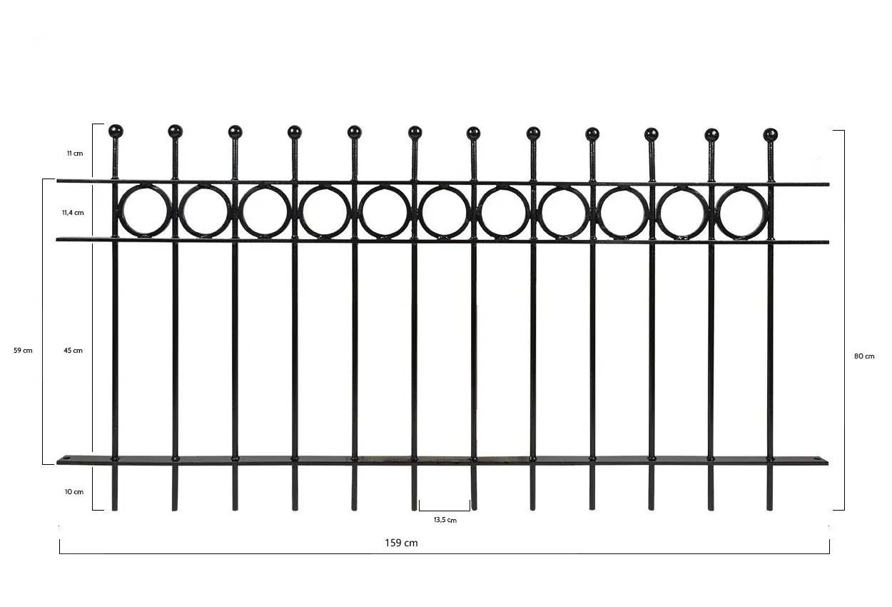 Hot DIP Galvanization Metal Iron Steel Fence for Garden Park