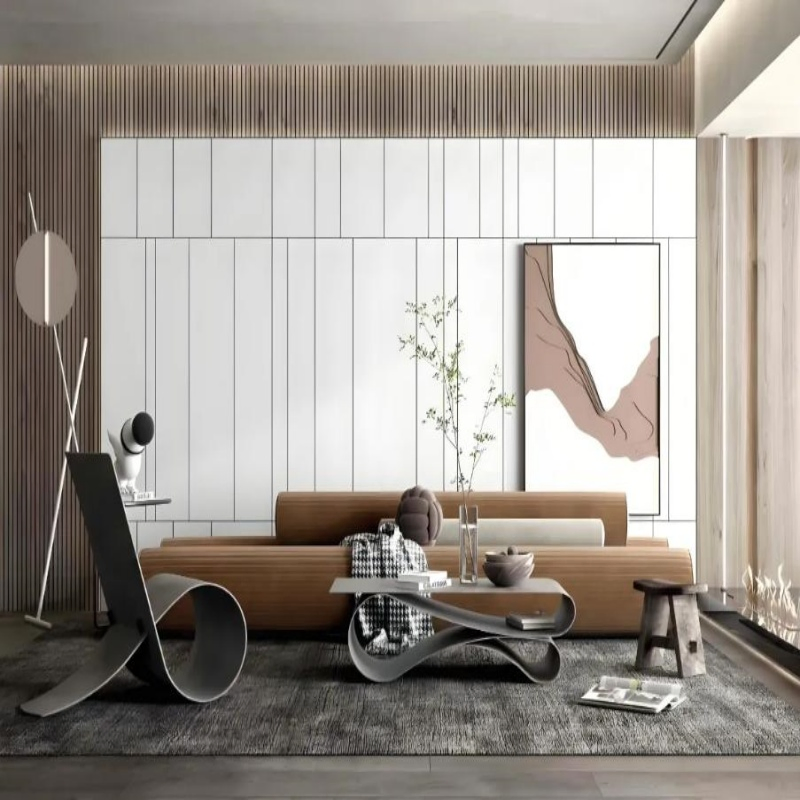 Factory Customized Building Material Solid Home Decoration Carbon Crystal PVC Bamboo Interior Marble Sheet Wood Veneer Board Plywood Decorative WPC Wall Panel