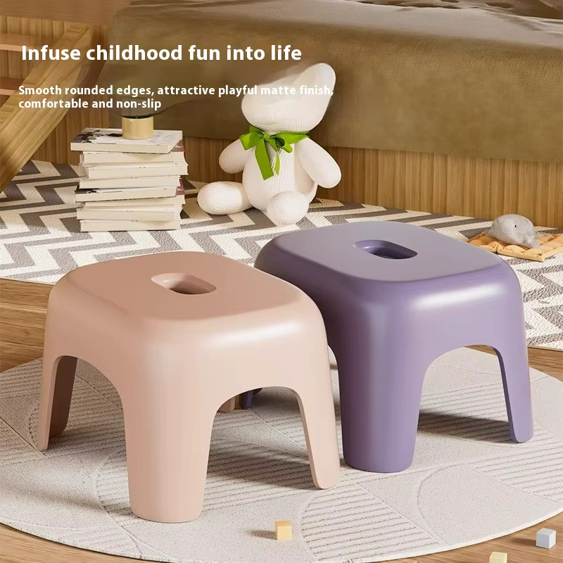 Modern Thickened Non-Slip Plastic Small Stool Strong Durable Low Bench for Household Living Room Bathroom Bath