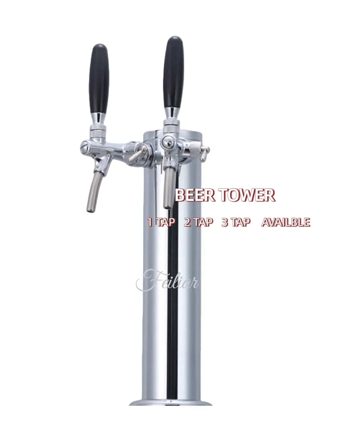 3 Tap 2 Faucet Draft Beer Tower Dispenser for Home Party Tower