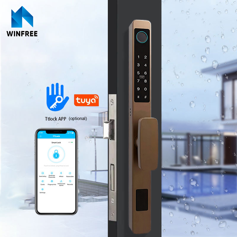 Waterproof WiFi Tuya APP Electronic Fingerprint Lock Zinc Alloy Smart Door Lock
