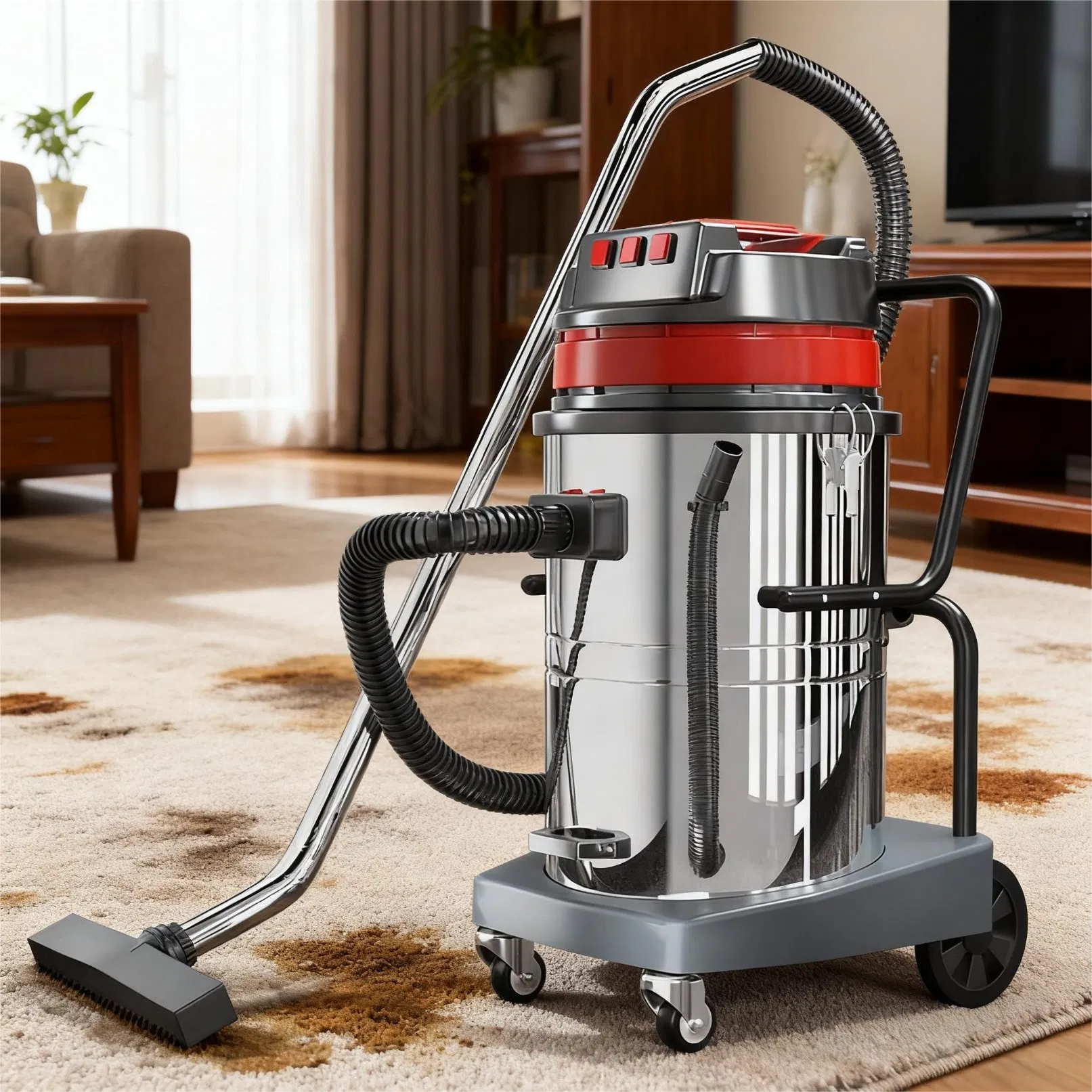 Compact 35L/70L/80L Stainless Steel Dust Collector Vacuum Cleaner for Home Use