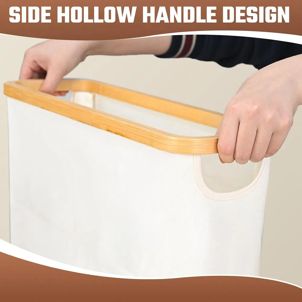 Mobile Bamboo Toilet Paper Holder with Lid and Wheels for Bathroom