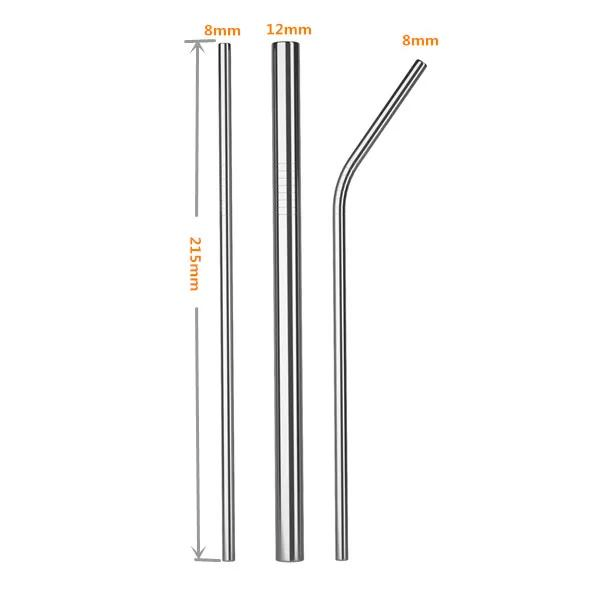 Food Grade Drinking Water Boba Cup Bubble Tea 12mm Stainless Steel Straw