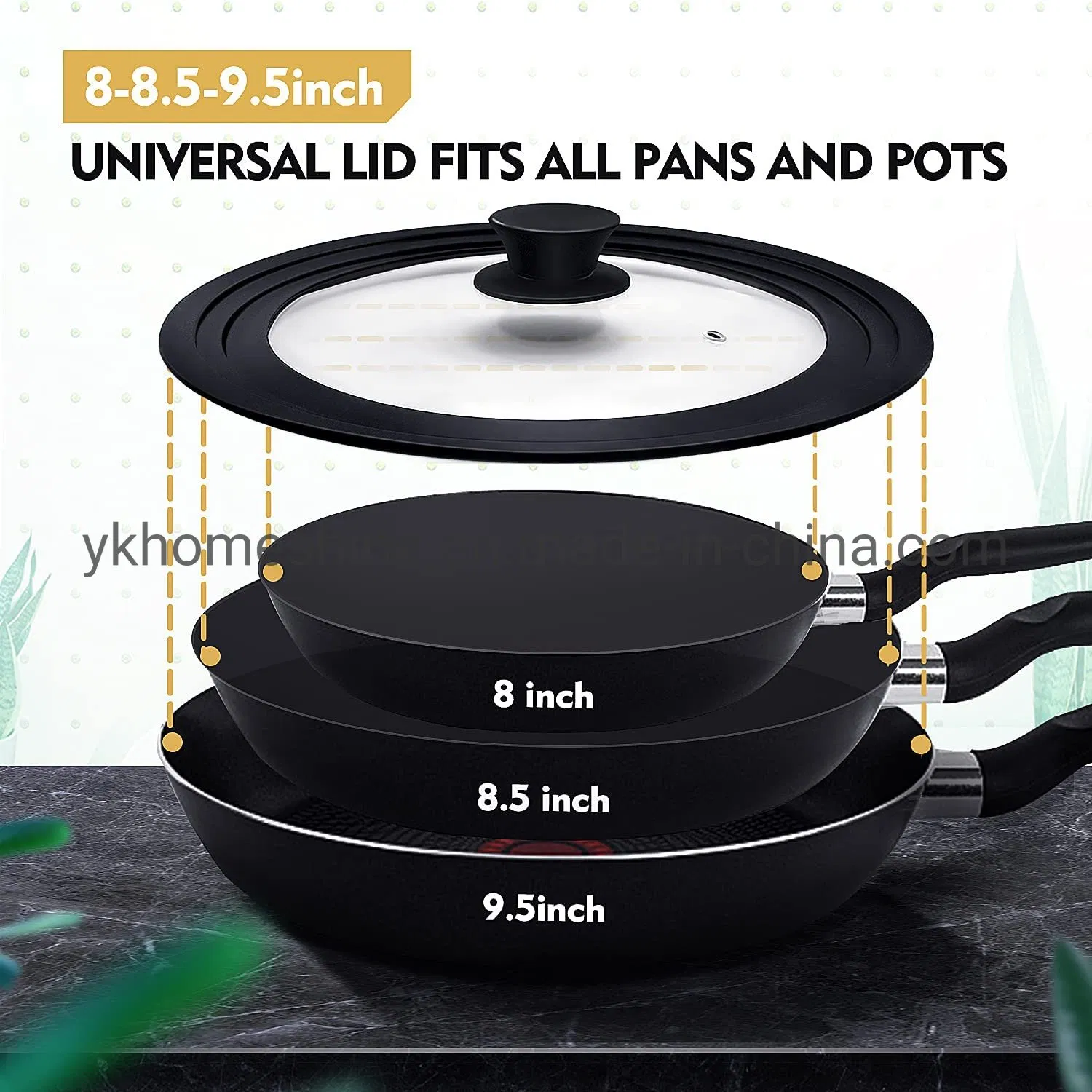 Универсальная крышка для кастрюль и сковородок со стеклом