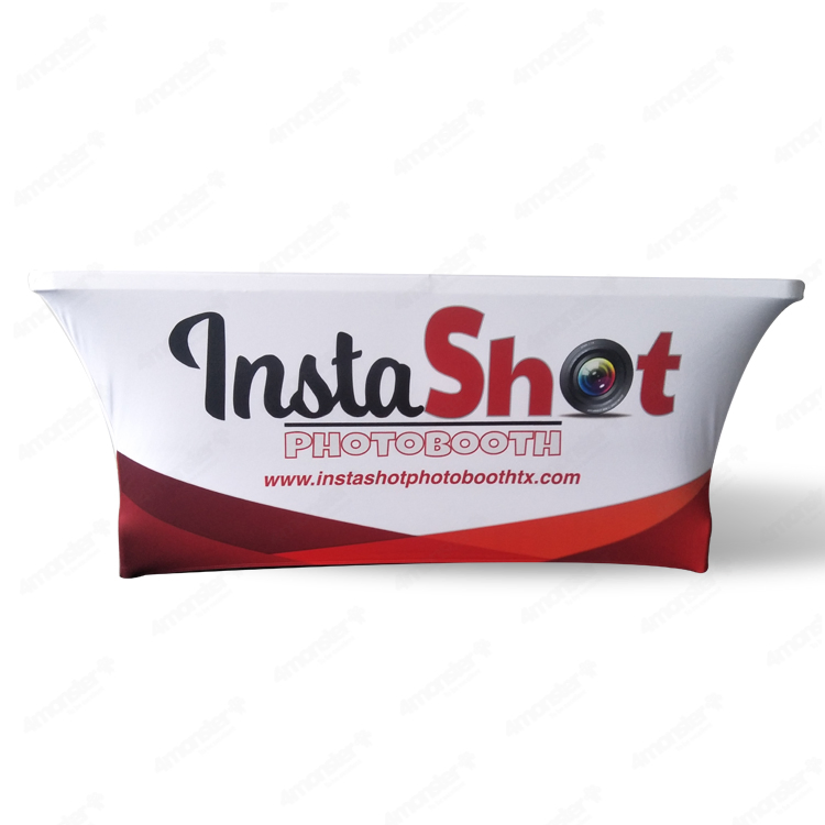 Custom Sublimation Printed Tablecloth with Logo Fitted Stretch Spandex Table Cover