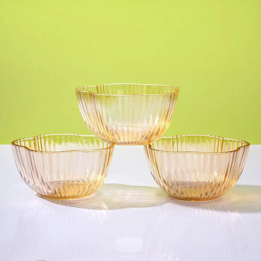 New Wholesale Custom 250ml Empty Glass Bowl for Fruit Salad, Ice Cream, and Candy