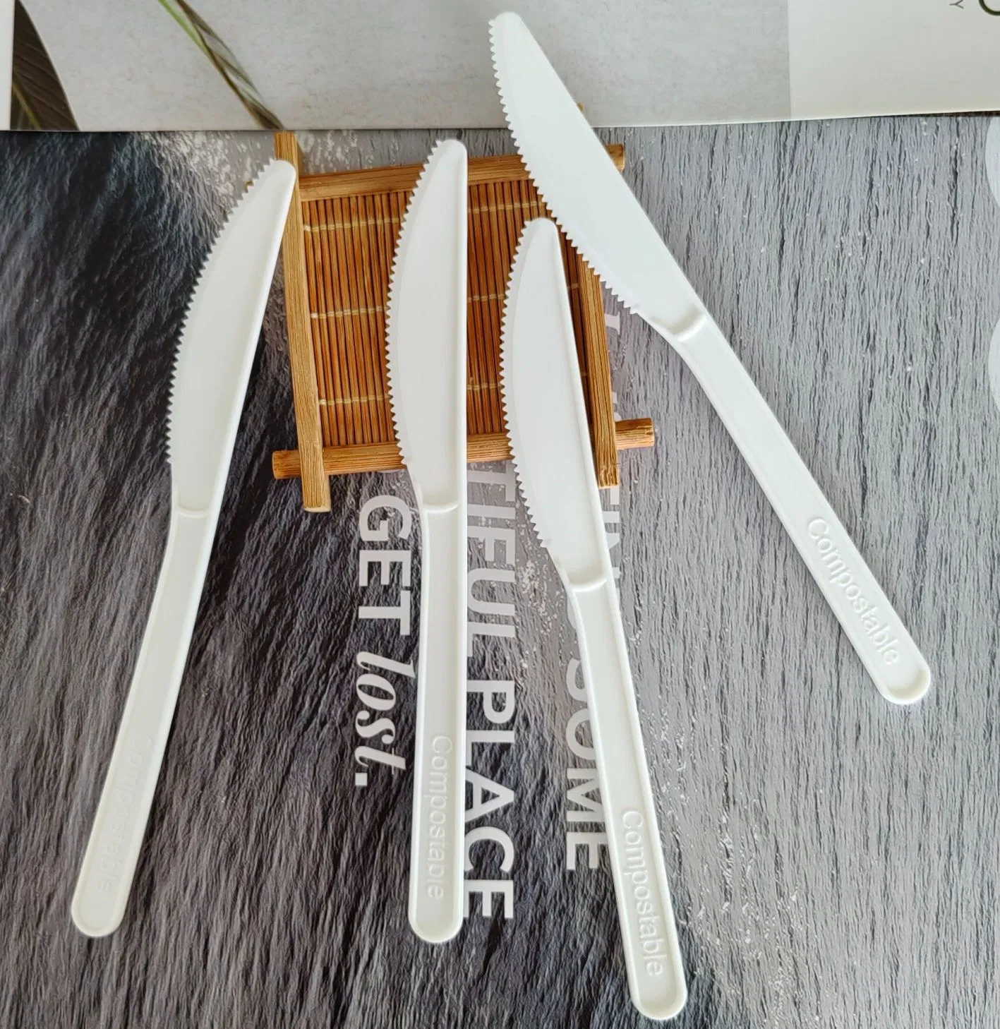 Disposable Compostable Cutlery PLA Forks and Spoons Flatware Knife Tableware Cutlery Utensils