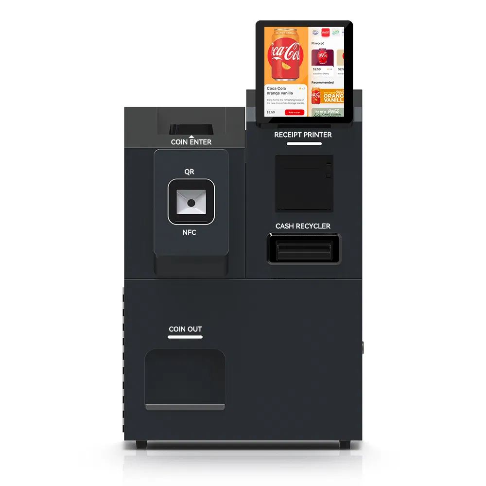 Supermarket Terminal Touch Screen Digital Self-Service Interactive Kiosk 10.1" Currency Machine