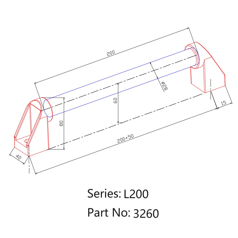 China Manufacturer RoHS 3260 Combined Aluminum Handle for Cabinet Furniture Handle Length200 300 500 1000 2000mm