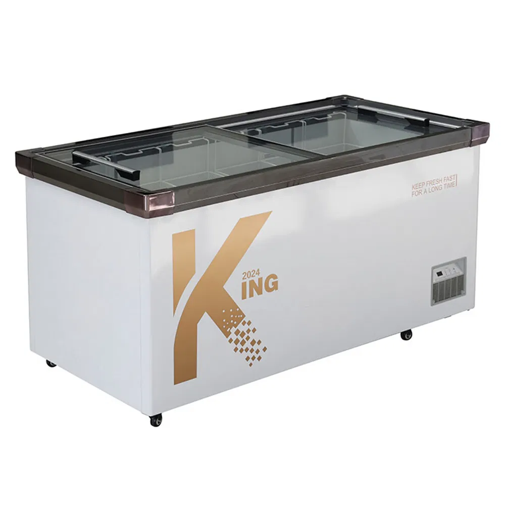 Supermarkets Cooler Commercial Storage Deep Display Showcase Ice-Cream Refrigerator Chest Island Freezer