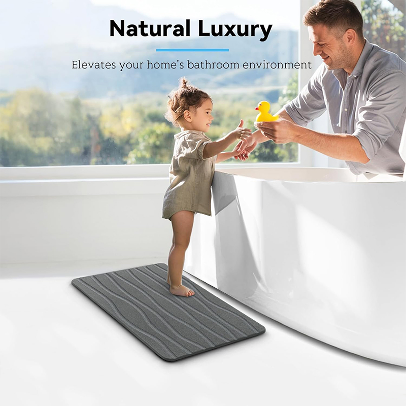 New Design Fast Drying Thin Stone Diatomaceous Earth Bath Mat for Bathroom