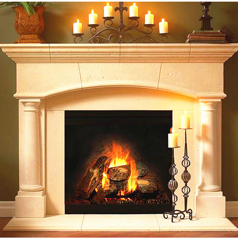 Home Decoration Natural White Marble Stone Fireplace Mantel