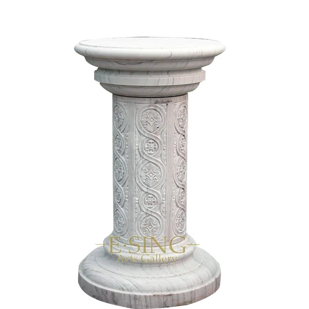 Customized Marble Stone Pillar Pedestal Sculpture Decorative Marble Pedestal Base for Sculpture