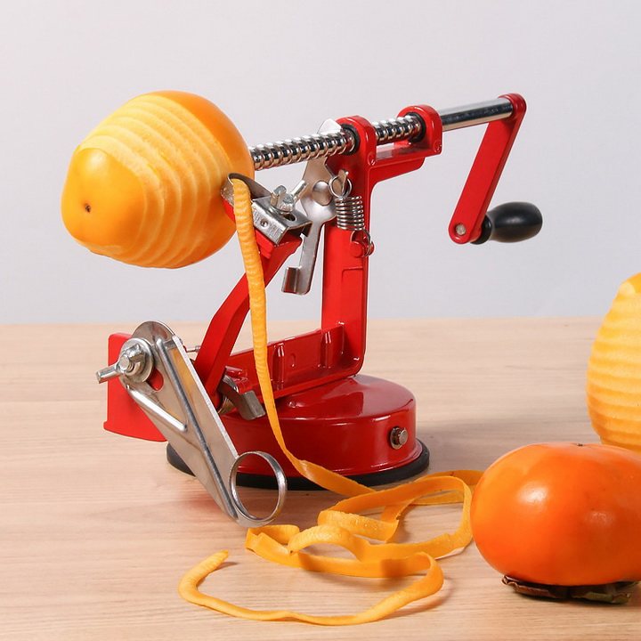Amazon Hot Sell Household Aluminum Multifunctional 3-in-1 Manual Potato Pear Persimmon Apple Peeler