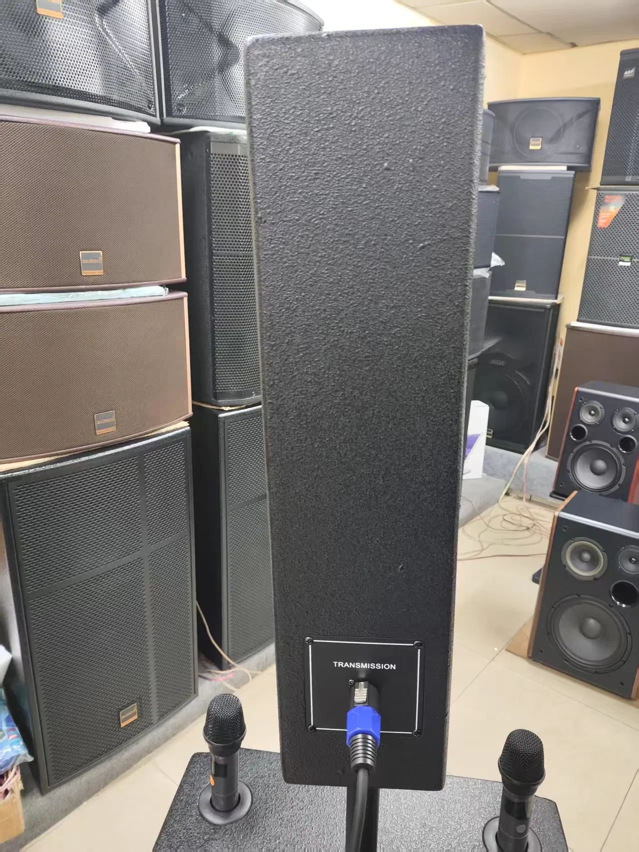 Активная линейная акустика с аккумулятором для караоке