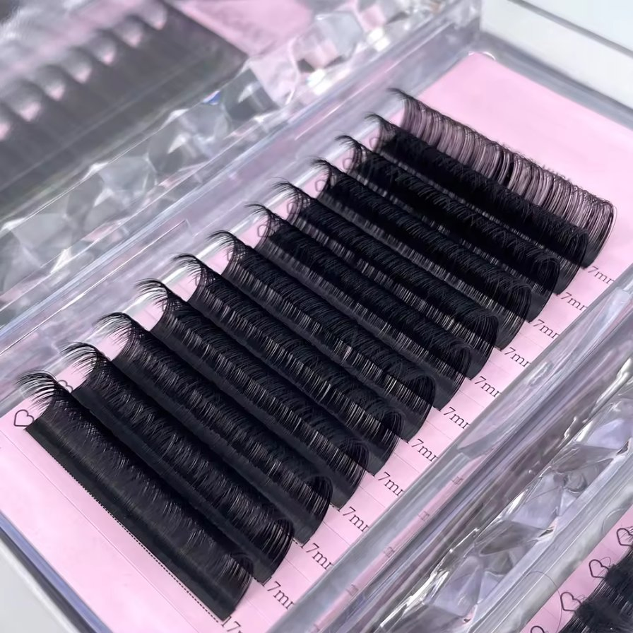 Wholesale Cashmere Eye Lash Extension Lash Tray Supply Matte Black Silk Mega/Russian/Classic Volume Individual Eyelash Extension