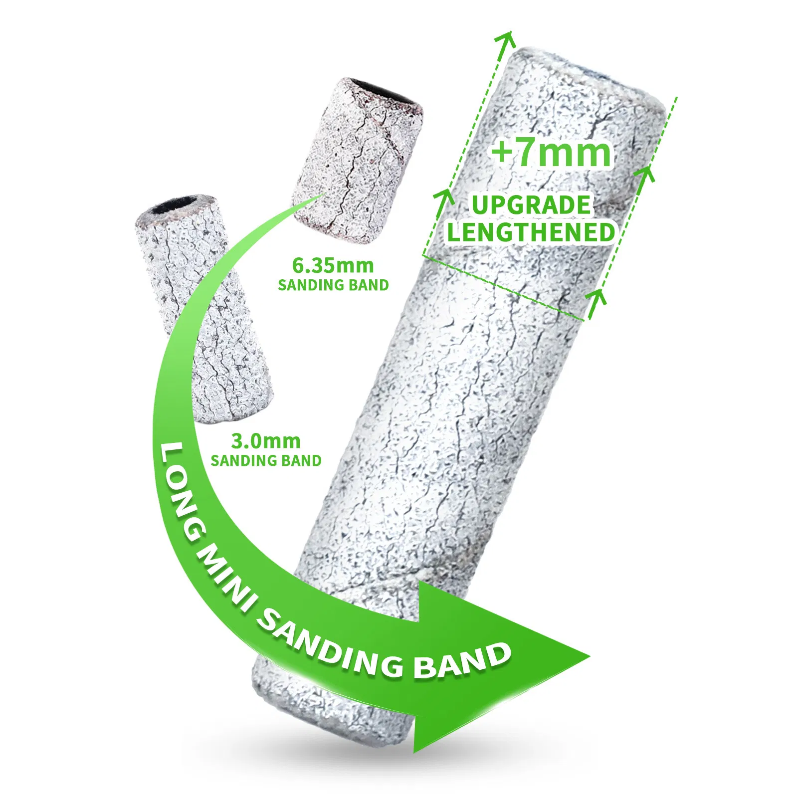 Extended Sanding Bands Stainless Steel Shaft for Gel Polish Removing Manicure Tool