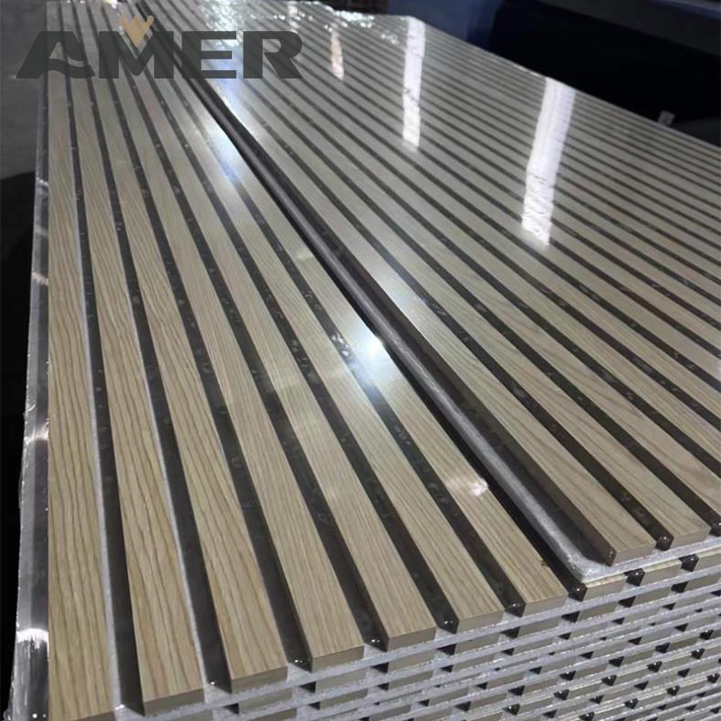 Pet Acoustic Foam Wall Panels Wood Slat Acoustic Ceiling Panels