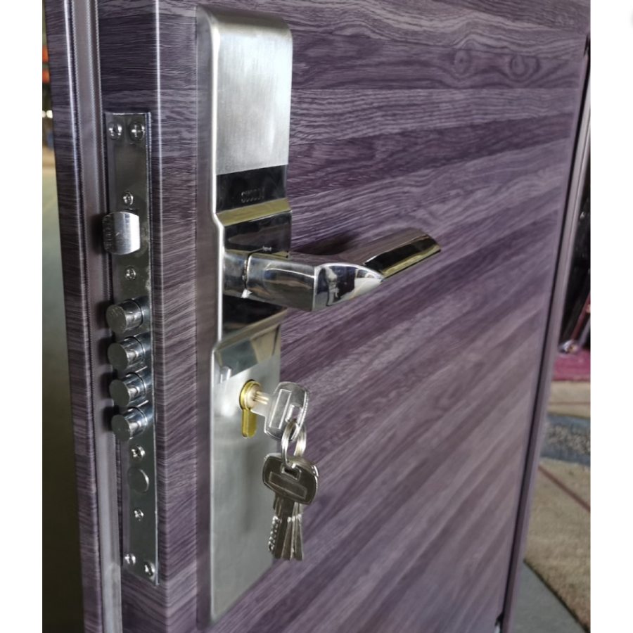 Apartment Villa Grey Front Iron Single Residential Metal Safety Security Steel Door