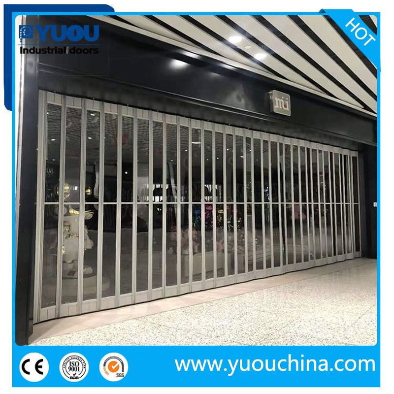Top Commercial Transparent 24 Hours Shop-Window Polycarbonate Folding Door for Shop