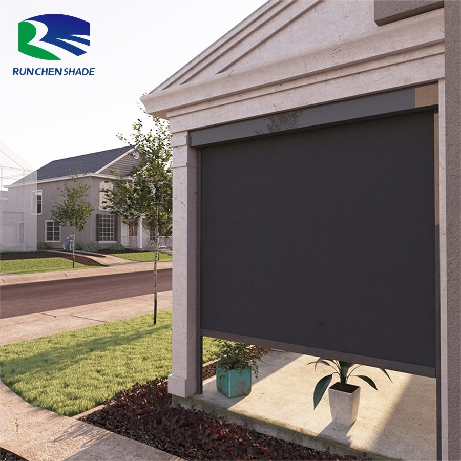 Automatic Smart Electric Drive Zip Track Outdoor Electric Roller Blinds Outdoor Blinds