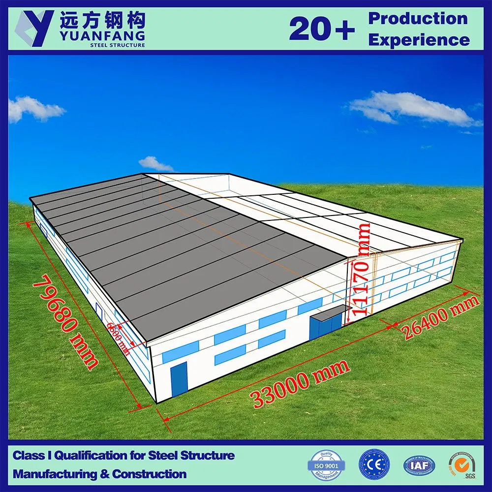 New Design Light Steel Structure Building Material Construction Brick Wall Enclosed Portal Prefabricated Workshop Factory Warehouse
