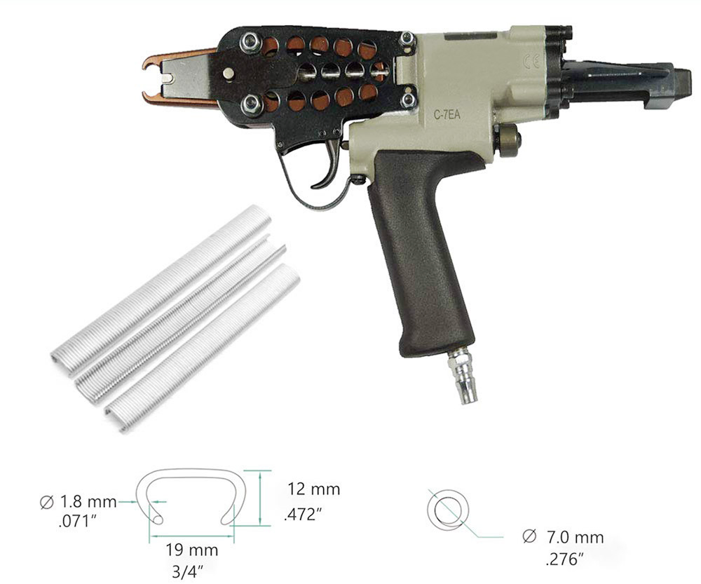 Пневматический степлер для стяжек C-7ea под скобы 15g100