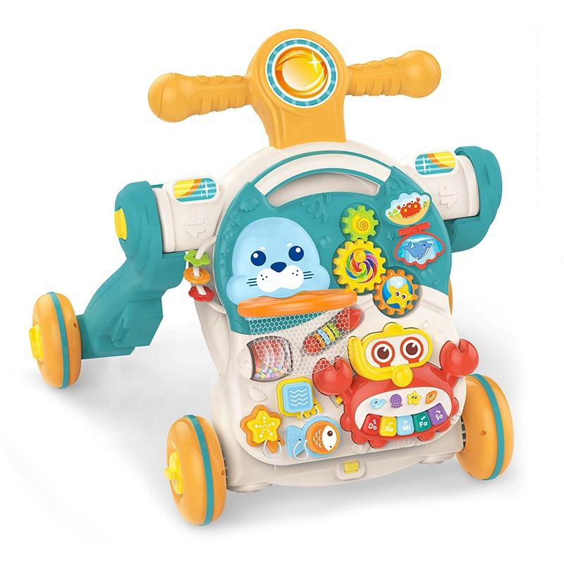 4 in 1 Baby Toys Musical Learning Table and Scooter Baby Walker for Boys and Girls